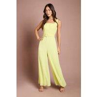 Coast Women's Seam Detail Pleated Wide Leg Jumpsuit in Lemon | Size: 12