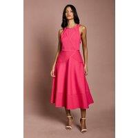 Coast Women's Petite Ribbed Bandage Halterneck Midi Dress in Pink | Size: 8