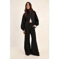 NastyGal Women's Tailored Pinstripe Track Pant Co-ord in Black | Size: 6