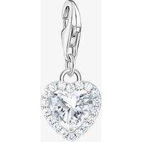 THOMAS SABO Women's As We Love Silver Cubic Zirconia Heart Dropper Charm 2202-051-14