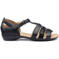 Hotter Women's Wide Fit 'Solei' Gladiator Sandals in Black | Size: 5.5