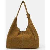 Accessorize Women's Slouchy Knot Leather Shoulder Bag in Tan