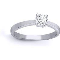 Jewelco London Women's 18ct White Gold 1ct Diamond Solitaire Engagement Ring in Silver | Size: H