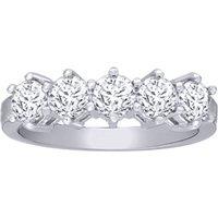 Jewelco London Women's 18ct White Gold 1.5ct Diamond 5 Stone Eternity Ring 5.5mm in Silver | Size: X