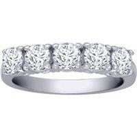 Jewelco London Women's 18ct White Gold 1.5ct Diamond 5 Stone Pentalogy Eternity Ring in Silver | Size: V