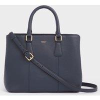 OSPREY LONDON Women's The Adaline Mini Leather Grab Bag in Navy