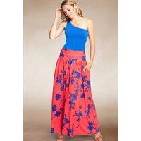 Hot Squash Women's Boho Maxi Skirt in Light Red | Size: 14