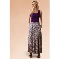 Hot Squash Women's Flowing Pleated Maxi Skirt in Purple | Size: 18
