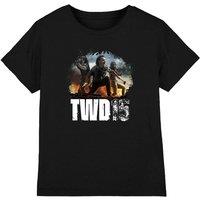 The Walking Dead Group Action Pose Kids T-Shirt, Black | Size: 12-13 Years
