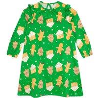 Harry Bear Girl's Christmas Gingerbread Dress in Green | Size: 18-24 m