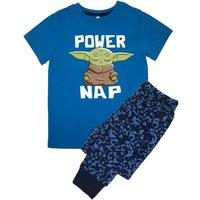 Star Wars Boy's Power Nap Short-Sleeved Long Pyjama Set in Bright Blue | Size: 4-5 Years