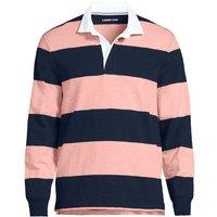 Lands' End Men's Lightweight Long Sleeve Rugby Shirt in Coral | Size: Large