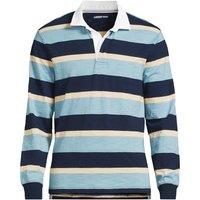 Lands' End Men's Lightweight Long Sleeve Rugby Shirt in Dark Blue | Size: Medium