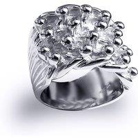 Jewelco London Men's Silver III 4 Row King George III Keeper Guard Ring 21mm | Size: W