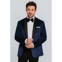 Dobell Men's Navy Velvet 2 Piece Tuxedo with Contrast Shawl Lapel | Size: 40R