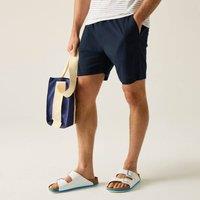 Regatta Men's Hadlin Relaxed Cotton-Linen Shorts in Mid Navy | Size: 3XL