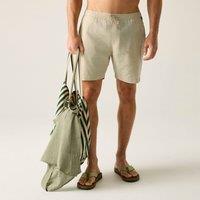 Regatta Men's Hadlin Relaxed Cotton-Linen Shorts in Light Sand | Size: 2XL
