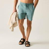 Regatta Men's Hadlin Relaxed Cotton-Linen Shorts in Mint | Size: Small