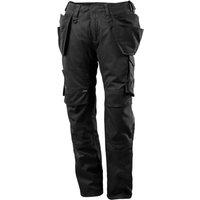 Mascot Men's Unique Two Tone Knee Pad Pockets Work Trousers in Black | Size: 36R