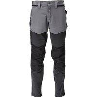 Mascot Men's Customised Knee Pad Pockets Regular Work Trousers in Dark Grey | Size: 34R