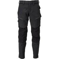 Mascot Men's Customised Knee Pad Pockets Regular Work Trousers in Black | Size: 28R