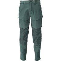 Mascot Men's Customised Knee Pad Pockets Regular Work Trousers in Green | Size: 34R