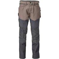 Mascot Men's Customised Colour Block Knee Pad Pockets Work Trousers in Khaki | Size: 28R