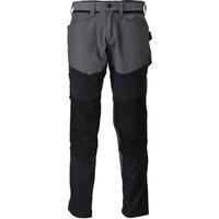 Mascot Men's Customised Colour Block Knee Pad Pockets Work Trousers in Dark Grey | Size: 40.5R