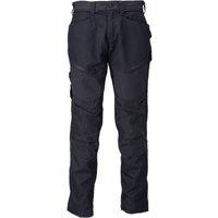 Mascot Men's Customised Colour Block Knee Pad Pockets Work Trousers in Dark Navy | Size: 29L
