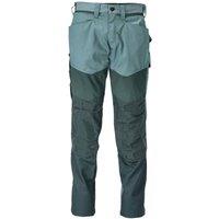 Mascot Men's Customised Colour Block Knee Pad Pockets Work Trousers in Dark Green | Size: 29L