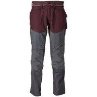 Mascot Men's Customised Colour Block Knee Pad Pockets Work Trousers in Maroon | Size: 28R