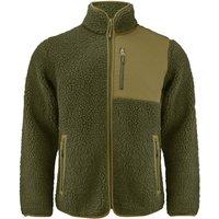 James Harvest Men's Kingsley Sherpa Fleece Jacket in Bottle Green | Size: Medium