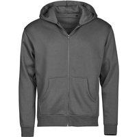 TEE JAYS Men's Urban Hooded Full Zip Hoodie in Mid Grey | Size: XS