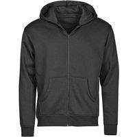 TEE JAYS Men's Urban Hooded Full Zip Hoodie in Black | Size: 2XL
