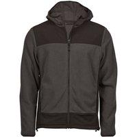 TEE JAYS Men's Mountain Hooded Fleece Jacket in Dark Grey | Size: Large