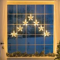 Christow Christmas Curtain Lights LED Star Window Decoration Battery Timer H90cm x W84cm in Cream