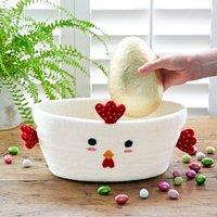 Paper High Felt Chicken Storage Basket in White