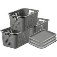SmartStore d Basket 20' with lids x3 in Grey