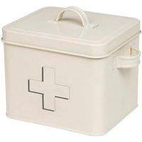 BARGAINS-GALORE First Aid Box Enamel Cream Storage Tin Home Kitchen Storage Container