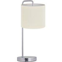 First Choice Lighting Chrome Arched Table Lamp with White Micropleat Shade in Silver