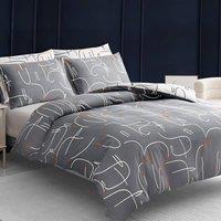 Grace Double Brushed Duvet Cover Single Supersoft with Zipper Closure in Grey | Size: Super King