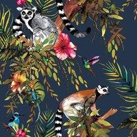 Holden Dcor Lemur Wallpaper in Blue