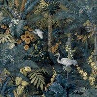 Holden Dcor Outside In Jungle Paradise Wallpaper in Navy