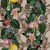 Holden Dcor Outside In Floral Gate Wallpaper in Cream