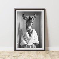 60 SECOND MAKEOVER Donkey Bathrobe Dressing Gown Animal Print | Size: A4
