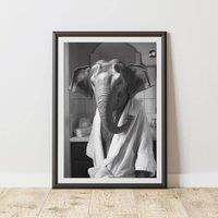 60 SECOND MAKEOVER Elephant Bathrobe Dressing Gown Animal Print | Size: A3