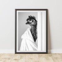 60 SECOND MAKEOVER Emu Bathrobe Dressing Gown Animal Print | Size: A3