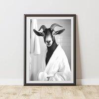 60 SECOND MAKEOVER Goat Bathrobe Dressing Gown Animal Print | Size: A4