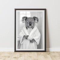 60 SECOND MAKEOVER Koala Bathrobe Dressing Gown Animal Print | Size: A3