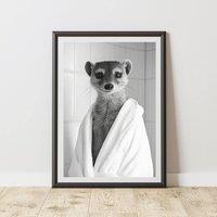 60 SECOND MAKEOVER Mongoose Bathrobe Dressing Gown Animal Print | Size: A3